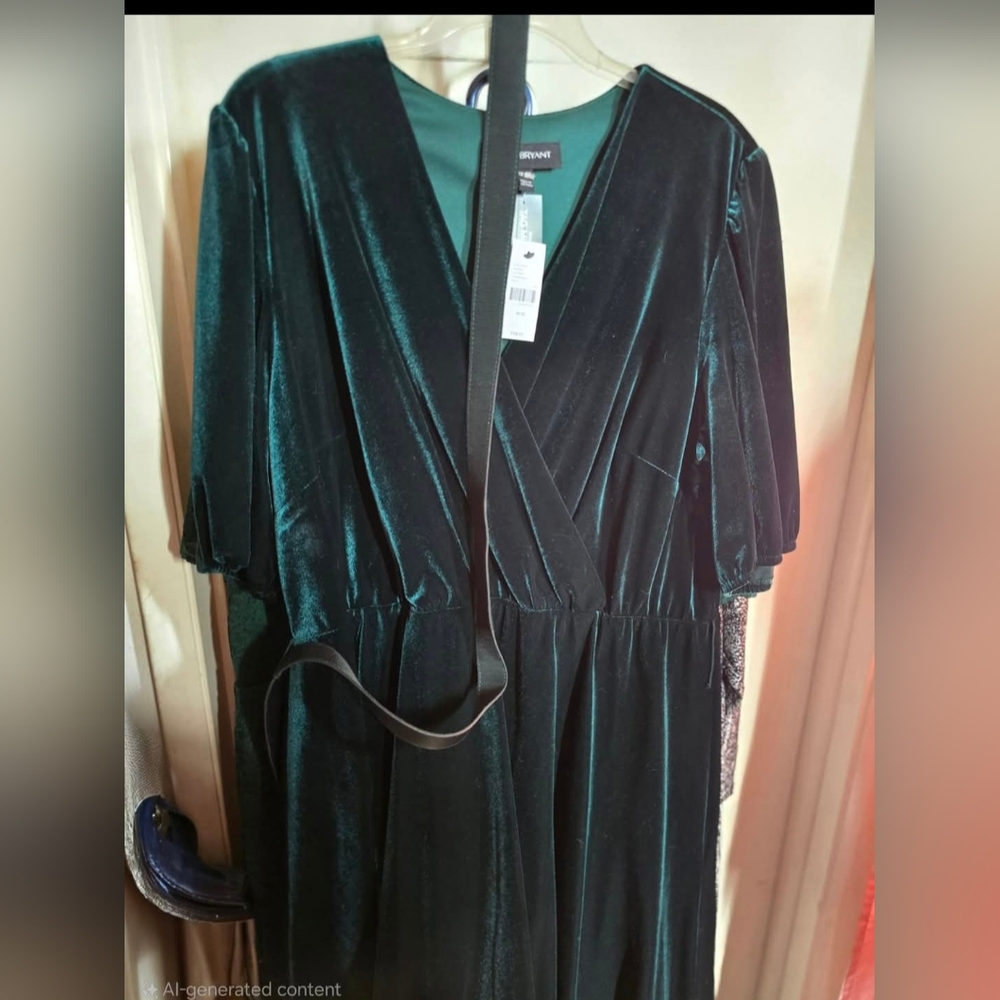 Lane Bryant Emerald Velvet Dress